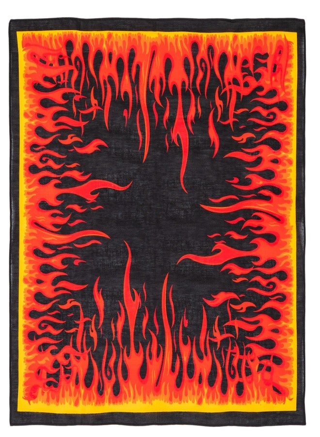 Sewology Flame Bandanna Wearable Scarf 100% Cotton, 21 x 21 Inch, Black, Red - Image 5